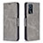 Custodia Portafoglio In Pelle Cover con Supporto B04F per Oppo A16 Grigio