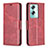 Custodia Portafoglio In Pelle Cover con Supporto B04F per Oppo A2 5G Rosso