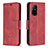 Custodia Portafoglio In Pelle Cover con Supporto B04F per Oppo A94 5G Rosso