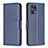Custodia Portafoglio In Pelle Cover con Supporto B04F per Oppo Find X5 Pro 5G Blu