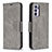 Custodia Portafoglio In Pelle Cover con Supporto B04F per Oppo Reno6 5G Grigio