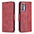 Custodia Portafoglio In Pelle Cover con Supporto B04F per Oppo Reno6 5G Rosso