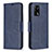 Custodia Portafoglio In Pelle Cover con Supporto B04F per Oppo Reno6 Lite Blu