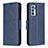 Custodia Portafoglio In Pelle Cover con Supporto B04F per Oppo Reno6 Pro 5G India Blu