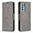 Custodia Portafoglio In Pelle Cover con Supporto B04F per Oppo Reno6 Pro 5G India Grigio