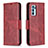 Custodia Portafoglio In Pelle Cover con Supporto B04F per Oppo Reno6 Pro 5G India Rosso