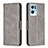 Custodia Portafoglio In Pelle Cover con Supporto B04F per Oppo Reno7 Pro 5G Grigio