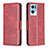 Custodia Portafoglio In Pelle Cover con Supporto B04F per Oppo Reno7 Pro 5G Rosso