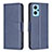 Custodia Portafoglio In Pelle Cover con Supporto B04F per Realme 9i 4G Blu