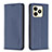 Custodia Portafoglio In Pelle Cover con Supporto B04F per Realme C51 Blu