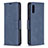 Custodia Portafoglio In Pelle Cover con Supporto B04F per Samsung Galaxy A02 Blu