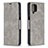 Custodia Portafoglio In Pelle Cover con Supporto B04F per Samsung Galaxy A12 Grigio