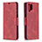 Custodia Portafoglio In Pelle Cover con Supporto B04F per Samsung Galaxy A12 Rosso