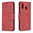 Custodia Portafoglio In Pelle Cover con Supporto B04F per Samsung Galaxy A20 Rosso