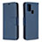 Custodia Portafoglio In Pelle Cover con Supporto B04F per Samsung Galaxy A21s Blu