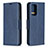 Custodia Portafoglio In Pelle Cover con Supporto B04F per Samsung Galaxy A52 4G Blu