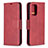 Custodia Portafoglio In Pelle Cover con Supporto B04F per Samsung Galaxy A52 4G Rosso