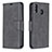 Custodia Portafoglio In Pelle Cover con Supporto B04F per Samsung Galaxy M20 Nero