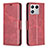 Custodia Portafoglio In Pelle Cover con Supporto B04F per Xiaomi Mi 13 5G Rosso