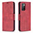 Custodia Portafoglio In Pelle Cover con Supporto B04F per Xiaomi Redmi 10 (2022) Rosso