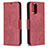 Custodia Portafoglio In Pelle Cover con Supporto B04F per Xiaomi Redmi Note 10 4G Rosso