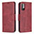 Custodia Portafoglio In Pelle Cover con Supporto B04F per Xiaomi Redmi Note 10 5G Rosso