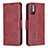 Custodia Portafoglio In Pelle Cover con Supporto B04F per Xiaomi Redmi Note 10T 5G Rosso