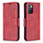 Custodia Portafoglio In Pelle Cover con Supporto B04F per Xiaomi Redmi Note 11 4G (2021) Rosso
