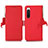 Custodia Portafoglio In Pelle Cover con Supporto B04H per Sony Xperia 10 V Rosso