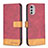 Custodia Portafoglio In Pelle Cover con Supporto B05F per Motorola Moto E32s Rosso