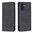 Custodia Portafoglio In Pelle Cover con Supporto B05F per Oppo Reno7 5G Nero