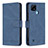 Custodia Portafoglio In Pelle Cover con Supporto B05F per Realme C21 Blu