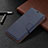 Custodia Portafoglio In Pelle Cover con Supporto B05F per Samsung Galaxy S21 5G Blu