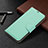 Custodia Portafoglio In Pelle Cover con Supporto B05F per Samsung Galaxy S22 Plus 5G Verde Pastello