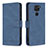 Custodia Portafoglio In Pelle Cover con Supporto B05F per Xiaomi Redmi Note 9 Blu