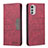 Custodia Portafoglio In Pelle Cover con Supporto B06F per Motorola Moto E32 Rosso