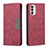 Custodia Portafoglio In Pelle Cover con Supporto B06F per Motorola Moto Edge (2022) 5G Rosso