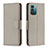 Custodia Portafoglio In Pelle Cover con Supporto B06F per Nokia G11 Grigio