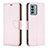 Custodia Portafoglio In Pelle Cover con Supporto B06F per Nokia G22 Oro Rosa