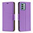 Custodia Portafoglio In Pelle Cover con Supporto B06F per Nokia G22 Viola