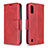 Custodia Portafoglio In Pelle Cover con Supporto B06F per Samsung Galaxy A01 SM-A015 Rosso