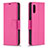 Custodia Portafoglio In Pelle Cover con Supporto B06F per Samsung Galaxy A02 Rosa Caldo