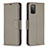 Custodia Portafoglio In Pelle Cover con Supporto B06F per Samsung Galaxy A02s Grigio