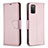 Custodia Portafoglio In Pelle Cover con Supporto B06F per Samsung Galaxy A02s Oro Rosa