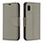 Custodia Portafoglio In Pelle Cover con Supporto B06F per Samsung Galaxy A10e Grigio