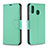 Custodia Portafoglio In Pelle Cover con Supporto B06F per Samsung Galaxy A20 Verde