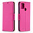 Custodia Portafoglio In Pelle Cover con Supporto B06F per Samsung Galaxy A21s Rosa Caldo