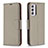 Custodia Portafoglio In Pelle Cover con Supporto B06F per Samsung Galaxy A24 4G Grigio