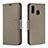 Custodia Portafoglio In Pelle Cover con Supporto B06F per Samsung Galaxy A30 Grigio