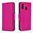 Custodia Portafoglio In Pelle Cover con Supporto B06F per Samsung Galaxy A30 Rosa Caldo